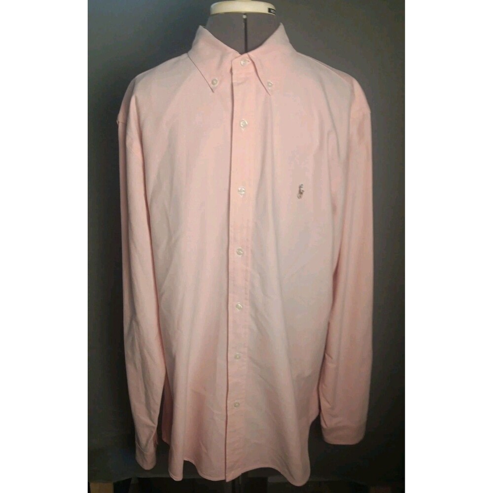 Polo by Ralph Lauren Men's Button-Down Oxford Shirt Classic Fit Pink Size XL